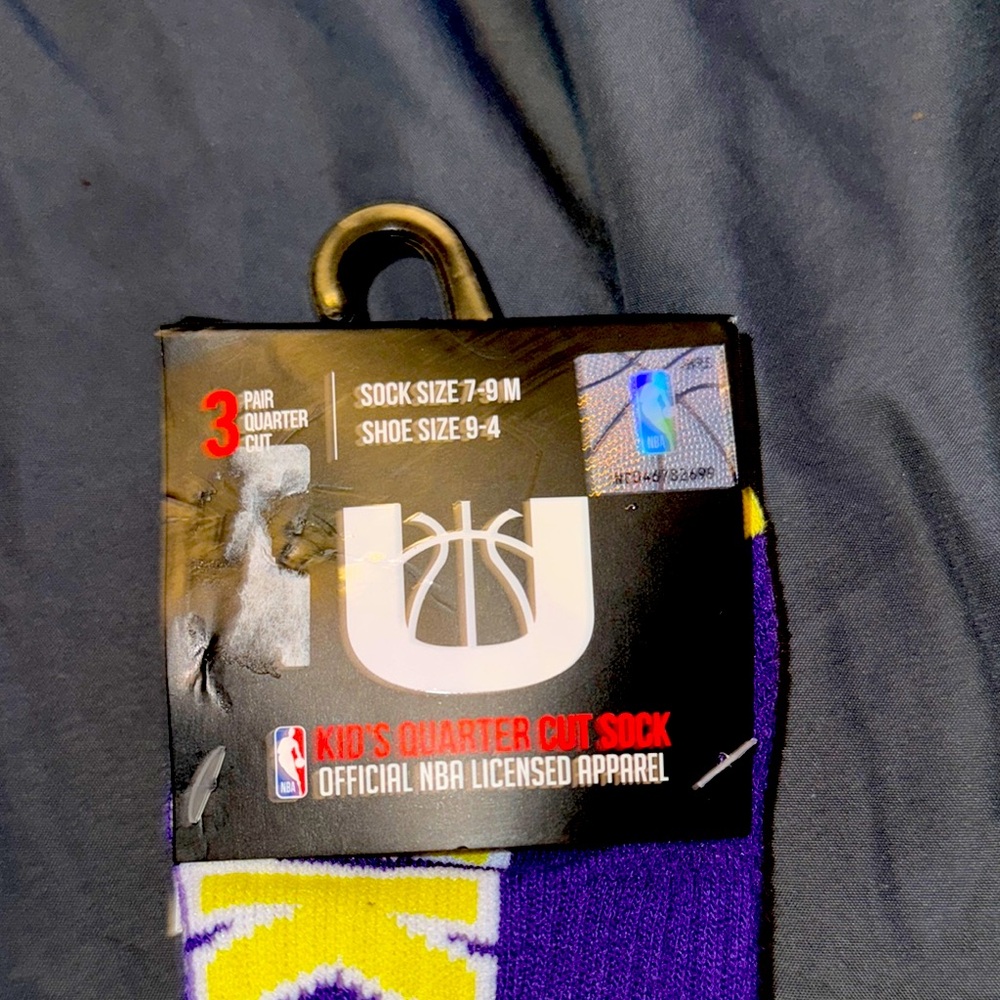 NBA lakers 3 pcs socks  Purple Athletic Socks quarter cut socks